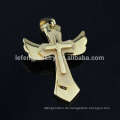 Engelsflügel Kreuz Anhänger, Edelstahl Jesus Anhänger, Gold Kreuz Anhänger Schmuck